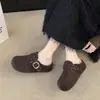 Zapatos Birkenstock con Suela Gruesa para Aumentar Altura, Correas en el Pie Retro, Pantuflas de Punta Cerrada, Ropa para Exteriores, Novedad Otoño 2026, Estilo Perezoso, Zapatos de Una Sola Pieza para Mujer