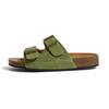 Zapatillas Birkenstone Plateadas para Mujer Piel Genuina Slip-on Doble Hebilla Planas Zapatos Birkenstone para Mujer Ropa Exterior de Verano Zapatos de Playa Antideslizantes