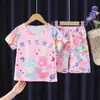 Pijama Infantil Transfronterizo Verano Manga Corta Tallas Mediana y Grande Niños Niños Ropa de Casa Niñas Bebé Dibujos Animados Traje de Capibara
