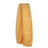 Calça de Moletom Wide-Leg Estrelada Masculina Marca Tendência Vibe High Street Design de Estampa Cheia de Estrelas Senso de Design Nicho Solta Calça Longa em Forma de Foice