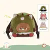 Mochila de Pelúcia Panda Vermelho Fofo Transfronteiriça Bolsa Boneca Lolita Rosto Grande Mochila Escolar Presente Mochila Feminina