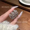 Anillo de Flor de Jade de Espuma de Agua al por Mayor del Fabricante, Incrustado de Plata S925, Nuevo Estilo Chino, Anillo de Flor de Jade de Espuma de Agua de Moda Estilo Old Money para Mujer