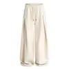 Calça Jogger Plissada Estilo Old Money Americano Jiamu para Homens e Mulheres Solta Baggy Cordão Reta Unissex Casual
