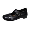 Sapatilhas Mary Jane Retro com Fivela Estilo Coreano 2026 Outono/Inverno Novas Bico Quadrado Temperamento Versátil Sapatilhas Escondidas que Aumentam a Altura