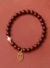 Pulseira de Areia Dourada Roxo Cinábrio de Alto Teor Marca Shajin Ping An Pulseira de Pérola de Água Doce para Mulheres