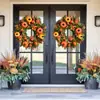 Colgante de Puerta de Corona de Calabaza para Festival de la Cosecha de Otoño Personalizado, Corona de Flores Artificiales para Decoración de Puerta Principal, Decoración Colgante para Ventana de Ambiente Festivo