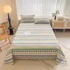Conjunto de Lençóis de Algodão Cru Grosso Estilo Novo para Camas de Casal, Uso Doméstico, Estampado, Adequado para Dormitórios Estudantis, Lavável à Máquina, Conjunto de Três Peças, Atacado