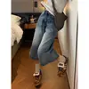 Calça Cropped Estilo Americano para Mulheres, Verão Estilo Fino, Calças Petite, Jeans de Perna Larga Emagrecedor Plus Size, Calça de Cinco Pontos Tamanho Grande, Calças de Montaria