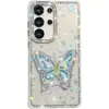 Capa de Celular com Suporte de Borboleta Flash Diamond IMD Adequada para Samsung S25Ultra Niche A56/A55 Estilo Menina A17