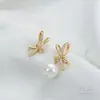 Aretes de Lazo de Zirconia Color-Preservante Chapados en Oro de 14K con Anillo Colgante Accesorios para Aretes DIY Joyería de Oreja Hecha a Mano Materiales