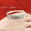 Nuevo Pulsera de Camelia Retro Estilo Chino para Mujer Pulsera Sólida Cobre Mate Chapado en Plata Ajustable de Empuje y Tracción Pulsera de Camelia Venta al por Mayor