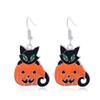 Aretes de serie de Halloween al por mayor del fabricante, aterradores y divertidos, fantasma, murciélago, araña, aretes de calavera