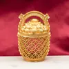 Item Popular: um Balde de Ouro Ornamento Atrai-Fortuna, Sapo Dourado Artesanal Decoração Chinesa Atrai-Riqueza para Mesa de Sala de Estar
