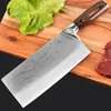 Faca Fatiada com Cabo Aprovado Correndo Jianghu Padrão Damasco Faca de Cozinha Faca de Carne Faca de Cozinha Doméstica Faca de Cozinha Polida