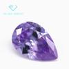 Fabricantes fuente mayoreo 5A circón azul en forma de pera artificial fondo puntiagudo en forma de gota piedra blanca de color circonio CZ taladro