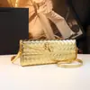 2026 Bolso Tejido Nuevo, Bolso tipo Baguette de un solo hombro para mujer, Diseño de nicho, Bolso de mano de noche de alta gama, Cruzado Versátil Piel Genuina