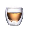 Directo de fábrica Vidrio de borosilicato alto resistente a altas temperaturas Taza doble de vacío no porosa Taza de té Taza de té Kung Fu 80ml