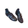 Edición Lancui~ Velcro Estilo Británico Corte Profundo Versátil para Mujer Sin Cordones Tacón Bajo Cuero Genuino Transpirables Mocasines