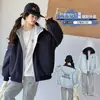 Chaqueta Reversible para Niñas Primavera y Otoño 2026 Nueva Moda Abrigo Infantil para Niños Mayores Cortavientos con Capucha de Primavera