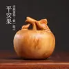 Adornos de Talla en Madera de Fruta de Pino Navideño Paz Madera de Fruta Fragancia Natural Manzana Rica Decoración del Hogar Artesanías de Madera Maciza Regalos
