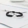 Pulseira de Casal Estrela de Seis Pontas Versão Coreana para Melhores Amigos e Estudantes Presente de Dia dos Namorados Pulseiras Tecidas à Mão Estrela Linguagem Masculinas e Femininas