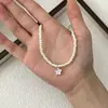 Collar de Plata de Ley S925 Mariposa Perla de Agua Dulce para Mujer Cadena de Clavícula de Lujo Ligero para Primavera y Verano Todo Fósforo