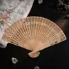 Leque de Madeira Estilo Chinês Leque de Sândalo Estilo Antigo Portátil Recortado Leque Totalmente de Madeira Retrô Leque Dobrável Diário Leque Dobrável Feminino