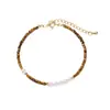 Pulsera de Piedra Ojo de Tigre Natural con Cristales Swarovski para Mujer, Estilo de Lujo Ligero de Alta Gama, Cuentas de Oración Budista, Joyería al por Mayor