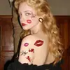 Amazon Transfronterizo Nuevas Pegatinas de Tatuaje Labial Sexy Estampado de Zorro Leopardo Estampado de Labios Amor Rosa Pegatinas de Tatuaje Temporales