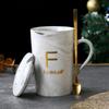 Caneca com Padrão de Mármore Caneca Simples para Casal Xícara de Café de Cerâmica Presente Acompanhamento Presente de Feriado Impressão de Logotipo