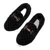 Nuevos zapatos de mujer otoño e invierno 2021 estilo coreano populares zapatos tipo mocasín planos de algodón zapatos peludos de moda entrega en una sola pieza TikTok