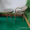 Silla de Ratán Simple Impermeable para Exteriores de Aluminio Malla Stirling para Patio Terraza Cafetería Restaurante Occidental Bar Silla de Comedor con Reposabrazos