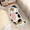 Alfombra de suelo de cachemira de imitación de gato de dibujos animados fácil de cuidar fabricantes de felpudos para puerta de baño al por mayor felpudo estilo niña