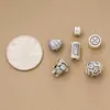 Plata Pura 999 Vintage Corazón de Plata Dura en Forma de León Despertando Moneda de Cobre Cuenta Dzi Paz y Alegría Separador para Joyería DIY Pulsera Accesorios
