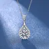 Libro de Caperucita Roja Mano Rápida Voz Red Social en Vivo Collar Plateado Piedra de Alto Carbono Diamante Cuadrado Colgante de Gota de Agua Pera Venta al por Mayor