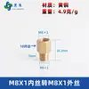 Adaptador de manómetro de cobre puro, reductor con roscas internas y externas M5M6M8M10M12M14*1.5M16 G1/4