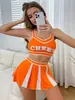 Conjunto de Animadora Sexy con Letras Europeo y Americano Transfronterizo Modelo Nuevo Verano Transfronterizo Crop Top Ropa Deportiva Fábrica Mayorista
