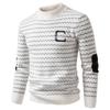 2025 Transfronterizo Amazon Suéter de Punto Jacquard Cuello Redondo para Hombre Estilo Coreano Moda Juvenil Prendas de Punto Casual Camiseta Base