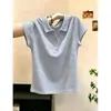 Camiseta Listrada Color Block com Gola Polo de Manga Curta Estilosa para Mulheres, Verão Tamanho Plus Size Caimento Solto Versátil Top de Alta Qualidade