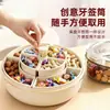 Bandeja de Frutas de Lujo Ligero para Mesa de Café de Sala de Estar, Caja de Almacenamiento Sellada Giratoria de Gama Alta para Snacks, Frutos Secos, Semillas y Dulces