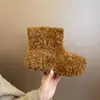 Botines cortos de lana de cordero para mujer, con plantilla interior que aumenta la altura, suela plana, suela gruesa, botas de nieve, forro de felpa, engrosados para abrigar, y antideslizantes, zapatos cortos de algodón para mujer