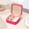 Caja de almacenamiento de viaje portátil, pequeña y exquisita, caja de joyería europea para viajes, caja para anillos, collares, pendientes, aretes, caja de joyería