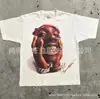 Camiseta de Manga Corta con Estampado de Retrato Retro Trendy para Hombre Transfronteriza Y2K Gótico Harajuku Hip-Hop Casual Holgada