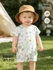 Mameluco de Bebé Verano Estilo Delgado para Recién Nacidos de Modal con Mangas Cortas Ropa de Verano para Niños Pequeños Ropa de Bebé