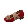 Zapatos Mary Jane de Ballet Francés para Mujer Verano 2025 Nuevo Retro Versátil Boca Baja Flor Altura Interior Aumentada