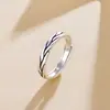 Anillos de Pareja de Plata de Ley 925 con Huella de Amor Diseño Estilo Ins Anillos de Pareja Accesorios Más Vendidos Resina Joyería Plateada Vintage