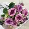 7 Rosas de Gentleman Frescas Decoraciones para el Hogar Flores Artificiales Arreglo de Floristería de Hotel Flor de Seda Rosa Ramo de Simulación