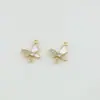 Pendente Geométrico Borboleta Nuvem Lua Cauda de Peixe com Zircônia Inlaid em Ouro Real 18K Acessórios para Pingente de Pulseira Colar DIY
