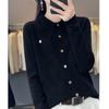 Top de Punto de Lana con Solapa para Mujer 2023 Primavera y Otoño Nuevo Explosiones Suéter Cuello Polo Pulóver Interior Camiseta Básica para Mujer
