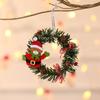 Adornos navideños, pequeña mini corona colgante, corona navideña de ratán, decoración navideña para ventanas.